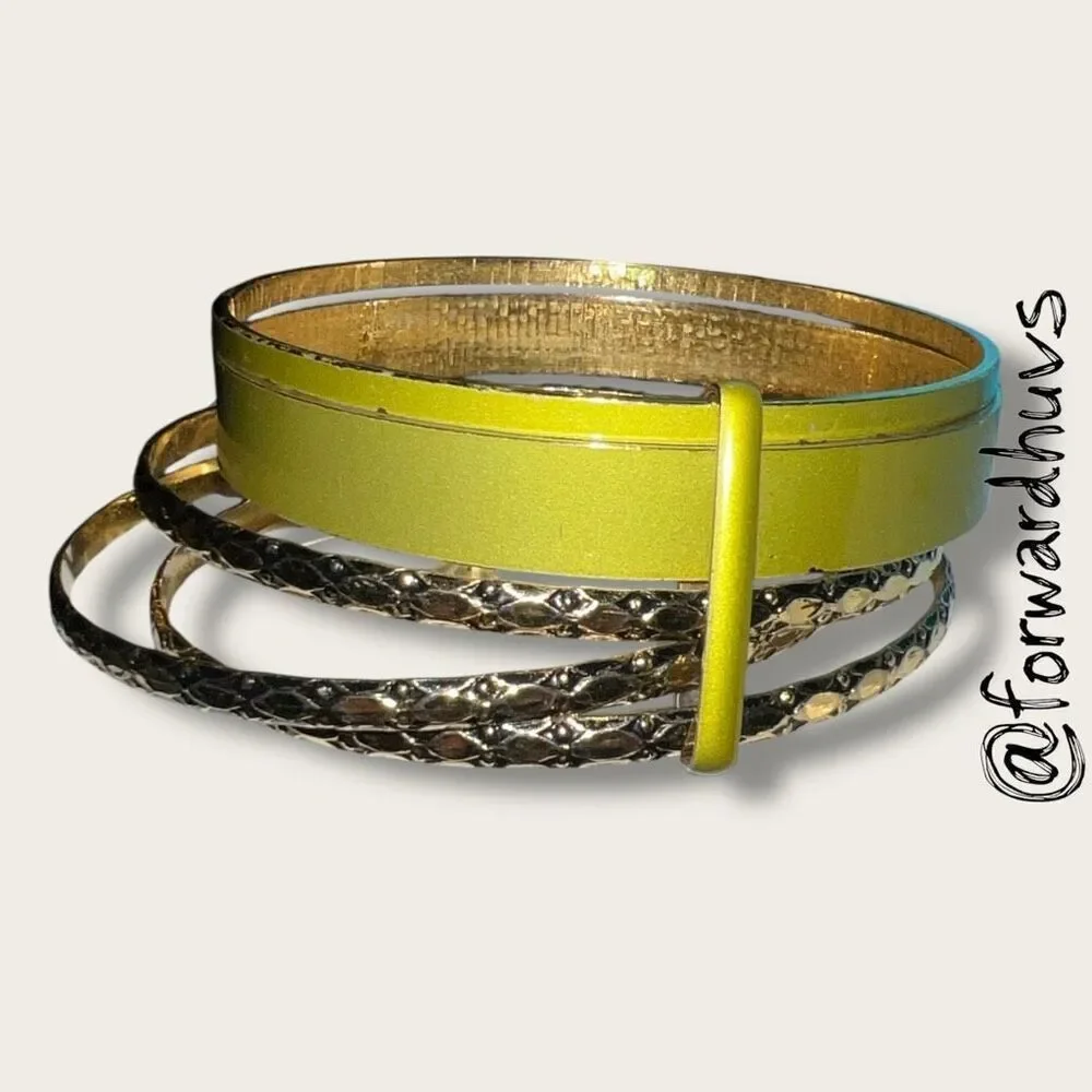 Bundle Sale 3 for $15 | Green & black / Gold Bracelet Set